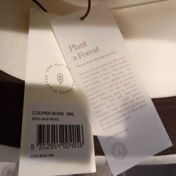 Will + Bear Size S Cooper Hat Bone White Color Fedora Hat NWT Wool - Picture 2 of 5